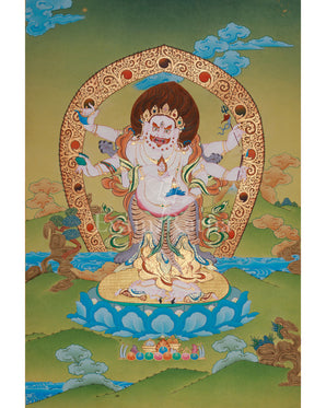 Sacred White Mahakala Thangka