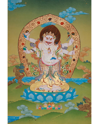 Sacred White Mahakala Thangka