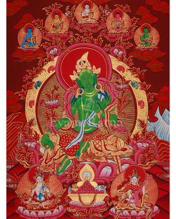 Himalayan Deity Green Tara Thangka