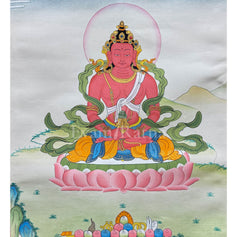 vAmitayus Buddha Thangka With Brocade