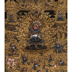 Wrathful Sakya Mahakala With Retinue