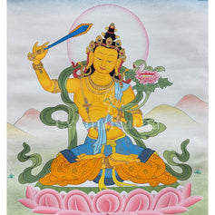 Manjushri Thangka With Brocade