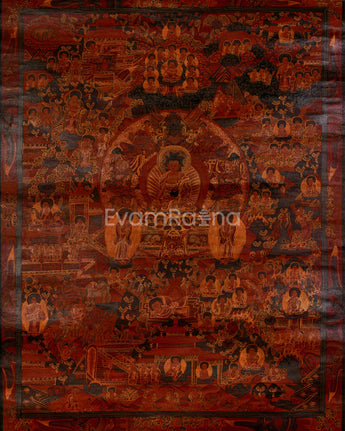 Tibetan Buddha Life Story Thangka