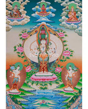 1000 Armed Chenrezig Buddhist Thangka