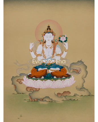 Himalayan Thangka of Chenrezig