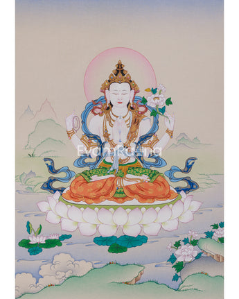 Chenrezig Spiritual Protector Thangka