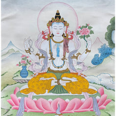 Chenrezig Thangka With Brocade