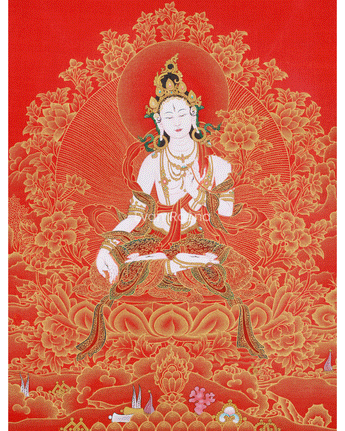 Tibetan Healing Goddess White Tara Thangka