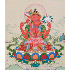Red Chenrezig Thangka