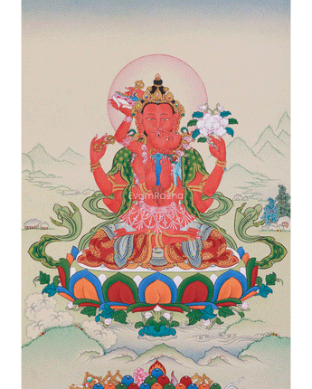 Red Chenrezig Thangka