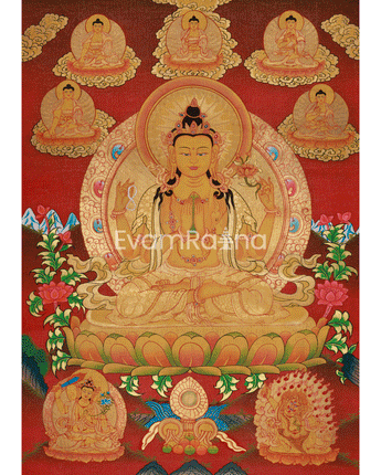 Chenrezig Sacred Buddhist Thangka