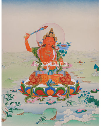 Traditional Thangka Of Manjushri