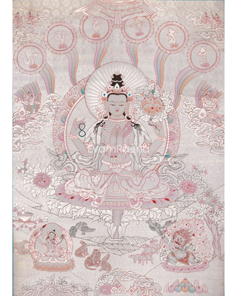 Spiritual Four-Armed Chenrezig Thangka