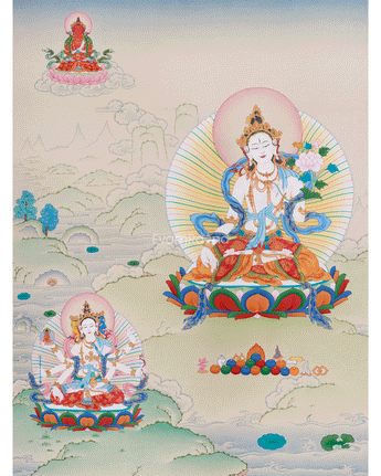 Long Life Deities: White Tara, Amitayus Buddha, and Namgyalma