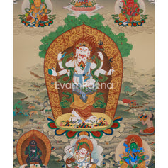 Divine Thangka of White Mahakala
