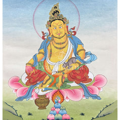 Dzambhala Thangka With Brocade