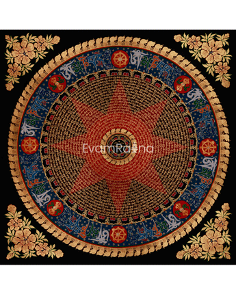 Hand-Painted Mantra Mandala Art