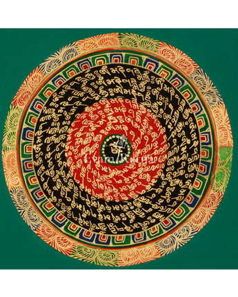 Hand-Painted Tibetan Mantra Mandala