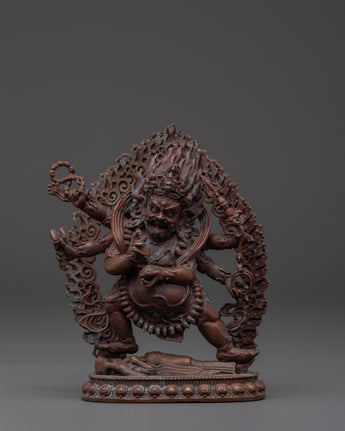 The Wrathful Six Armed Mahakala Statue