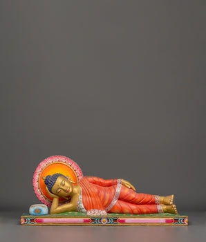 Wooden Sleeping Buddha Statue