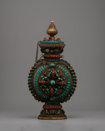 Tibetan Silver Snuff Bottle 