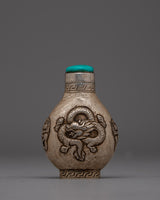 Tibetan Snuff Bottle Silver With Turquoise Top