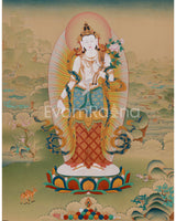 Standing Chenrezig Bodhisattva Thangka