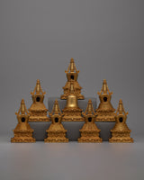 8 Buddhist Stupa Set