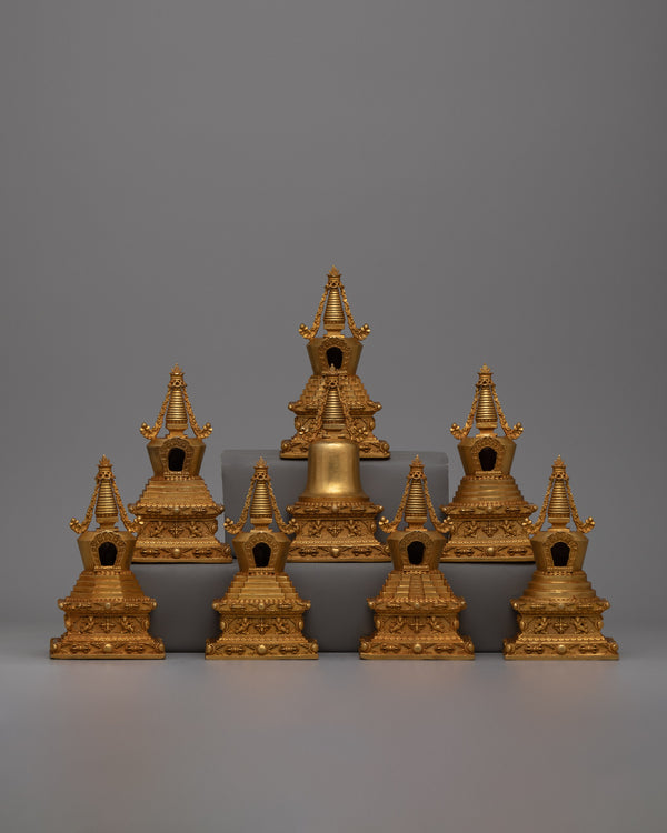8 Buddhist Stupa Set