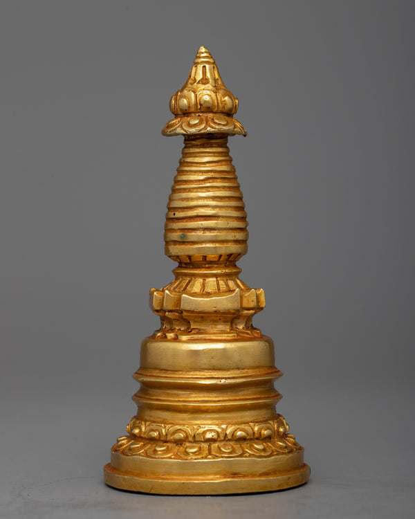 Small Copper Buddhist Stupa