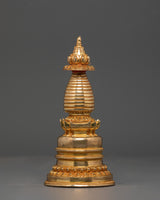 Sacred Gold Plated Stupa for Decor