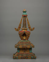 Decorative Stupa with Buddha Figure