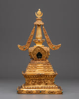 Gold Plated Stupa for Ritual Ceremonies