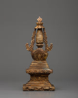 Antique Copper Stupa Statue