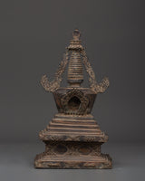 Oxidized Copper Antique Finish Stupa