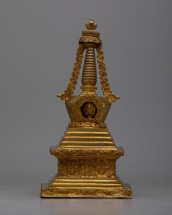 Handcrafted Copper Stupa Statue
