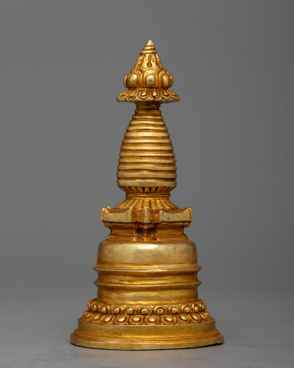  Handmade Stupa, 24K Gold Plated