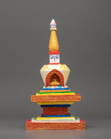 Hand-Painted Wooden Stupa