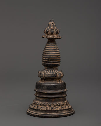Antique Finish Oxidized Copper Stupa