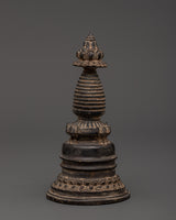 Antique Finish Oxidized Copper Stupa