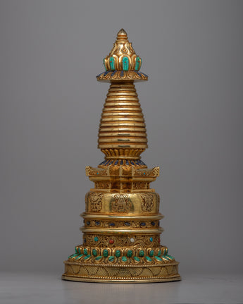 Gold Plated Kadampa Stupa