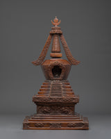 Oxidized Copper Tibetan Stupa