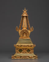Handcrafted Golden Buddhist Stupa
