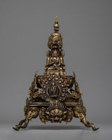 Brass Stupa with Buddha Statues