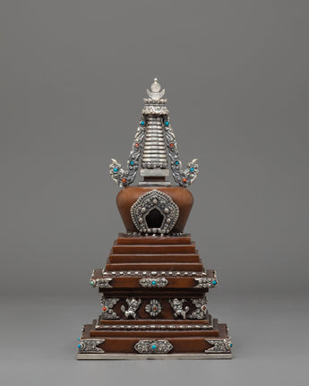 Oxidized Copper Stupa for Ceremonies