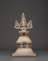 Copper Stupa with Silver Plating