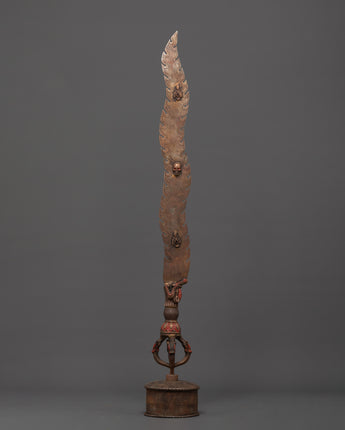 Handcrafted Copper and Iron Sword with Skull Engraving