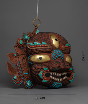 Copper Nepali Wall Hanging | Authentic Tibetan Spiritual Decor of Fierce Divinity