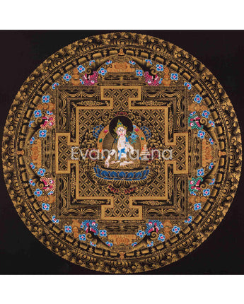 Original Hand Pained White Tara Mandala Thangka