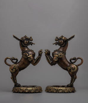 Temple Lion Statues